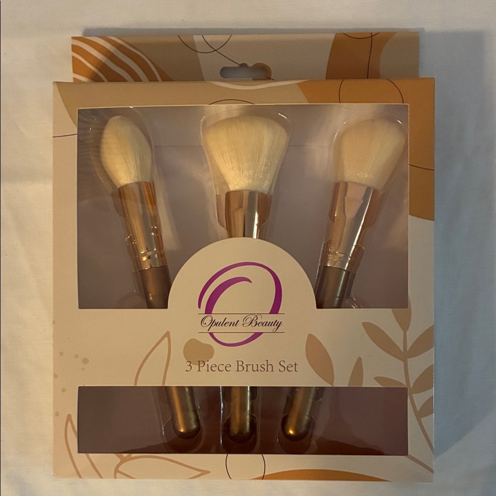 3 Piece  make up Brush Set - Gold set